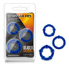 Stay Hard Beaded Cock Rings - 3 Pack - Blue