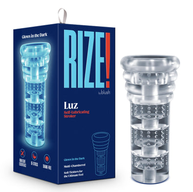 Rize - Luz - Glow in the Dark Self- Lubricating Stroker - Clear-Masturbation Aids for Males-Blush-Andy's Adult World