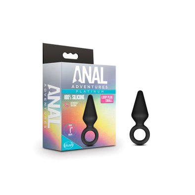 Anal Adventures - Platinum - Silicone Loop Plug - Small - Black-Anal Toys & Stimulators-Blush Novelties-Andy's Adult World