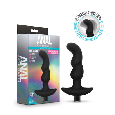 Anal Adventures - Platinum - Silicone Vibrating Prostate Massager 03 - Black-Anal Toys & Stimulators-Blush Novelties-Andy's Adult World