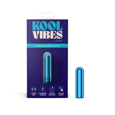 Kool Vibes - Rechargeable Mini Bullet - Blueberry-Vibrators-Blush-Andy's Adult World