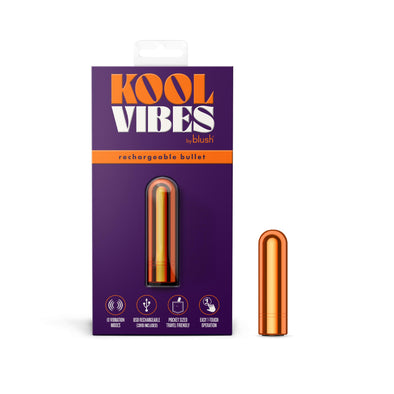 Kool Vibes - Rechargeable Mini Bullet - Tangerine-Vibrators-Blush-Andy's Adult World