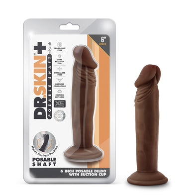Dr. Skin Plus - 6 Inch Posable Dildo - Chocolate-Dildos & Dongs-Blush Novelties-Andy's Adult World