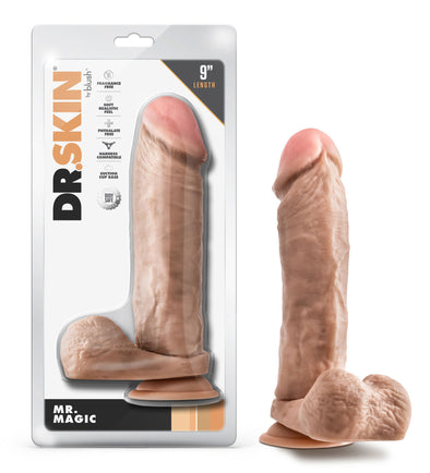 Dr. Skin - Mr. Magic - 9 Inch Dildo With Balls - Beige-Dildos & Dongs-Blush-Andy's Adult World