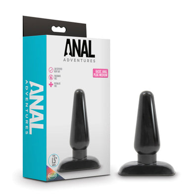 Anal Adventures - Basic Anal Plug - Medium - Black-Anal Toys & Stimulators-Blush Novelties-Andy's Adult World