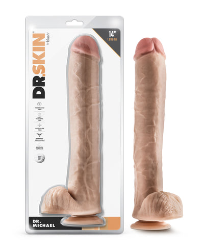 Dr. Skin - Dr. Michael - 14 Inch Dildo With Balls - Beige-Dildos & Dongs-Blush-Andy's Adult World