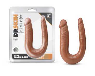 Dr. Skin Mini Double Dong - Mocha-Dildos & Dongs-Blush Novelties-Andy's Adult World