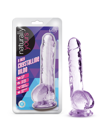 Naturally Yours - 8 Inch Crystalline Dildo - Amethyst-Dildos & Dongs-Blush Novelties-Andy's Adult World
