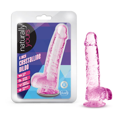 Naturally Yours - 6 Inch Crystalline Dildo - Rose-Dildos & Dongs-Blush Novelties-Andy's Adult World