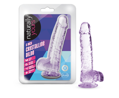 Naturally Yours - 6 Inch Crystalline Dildo - Amethyst-Dildos & Dongs-Blush Novelties-Andy's Adult World