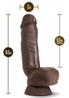 Dr. Skin Plus - 8 Inch Thick Poseable Dildo With Squeezable Balls - Chocolate-Dildos & Dongs-Blush Novelties-Andy's Adult World