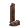 Au Natural - 9.5 Inch Dildo With Suction Cup -  Chocolate