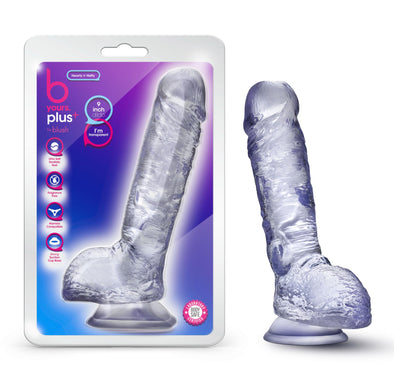 B Yours Plus - Hearty N Hefty - Clear-Dildos & Dongs-Blush-Andy's Adult World