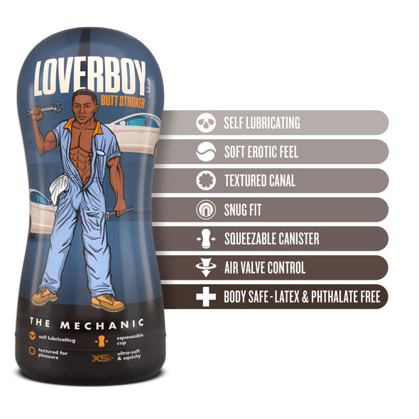 Loverboy - the Mechanic - Self Lubricating Stroker - Brown-Masturbation Aids for Males-Blush-Andy's Adult World