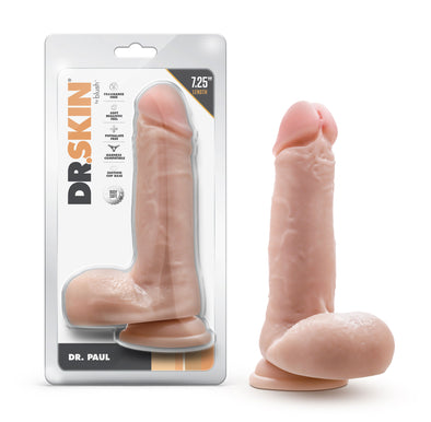 Dr. Skin - Dr. Paul - 7.25 Inch Dildo With Balls - Beige-Dildos & Dongs-Blush-Andy's Adult World