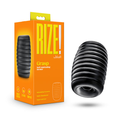Rize - Grasp - Self-Lubricating Stroker - Black-Masturbation Aids for Males-Blush-Andy's Adult World