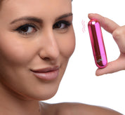 10x Rechargeable Vibrating Metallic Bullet - Pink-Eggs & Bullets-XR Brands Bang-Andy's Adult World