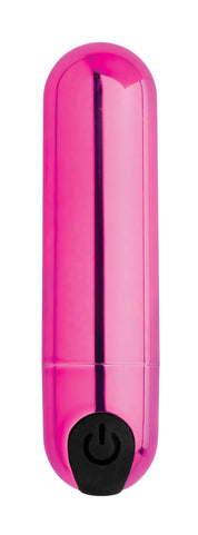 10x Rechargeable Vibrating Metallic Bullet - Pink-Eggs & Bullets-XR Brands Bang-Andy's Adult World