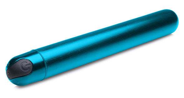 10x Slim Metallic Bullet - Blue-Vibrators-XR Brands Bang-Andy's Adult World