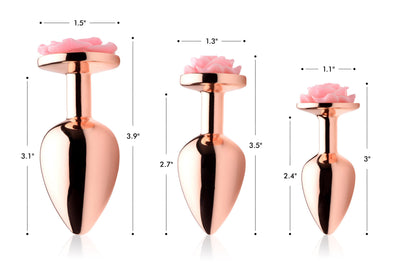 Pink Rose Gold Anal Plug - Small-Anal Toys & Stimulators-XR Brands Booty Sparks-Andy's Adult World