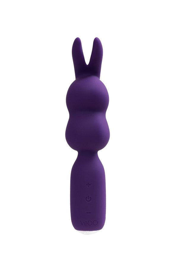 Hopper Bunny Rechargeable Mini Wand - Deep Purple-Vibrators-VeDO-Andy's Adult World