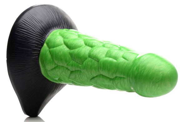 Cc - Radioactive Reptile Thick Scaly Silicone Dildo - Green-Dildos & Dongs-XR Brands Creature Cocks-Andy's Adult World