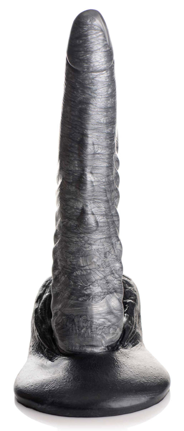 Cc - the Gargoyle Rock Hard Silicone Dildo - Silver-Dildos & Dongs-XR Brands Creature Cocks-Andy's Adult World