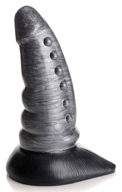 Cc Beastly Tapered Bumpy Silicone Dildo - Silver-Dildos & Dongs-XR Brands Creature Cocks-Andy's Adult World