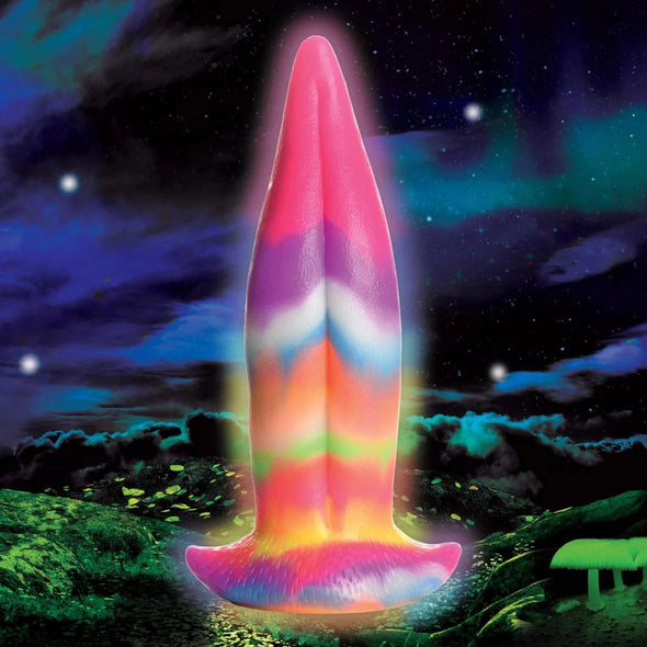 Unicorn Kiss - Unicorn Tongue - Glow-in-the-Dark - Silicone Dildo-Dildos & Dongs-XR Brands Creature Cocks-Andy's Adult World