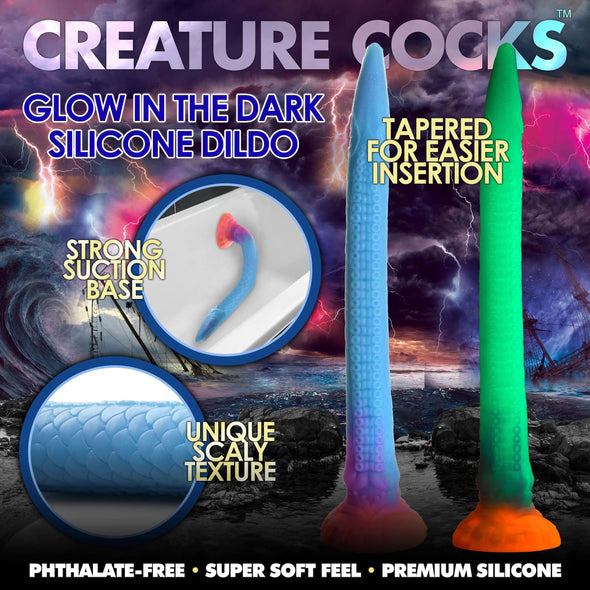 Makara Glow-in-the-Dark Silicone Snake Dildo-Dildos & Dongs-XR Brands Creature Cocks-Andy's Adult World