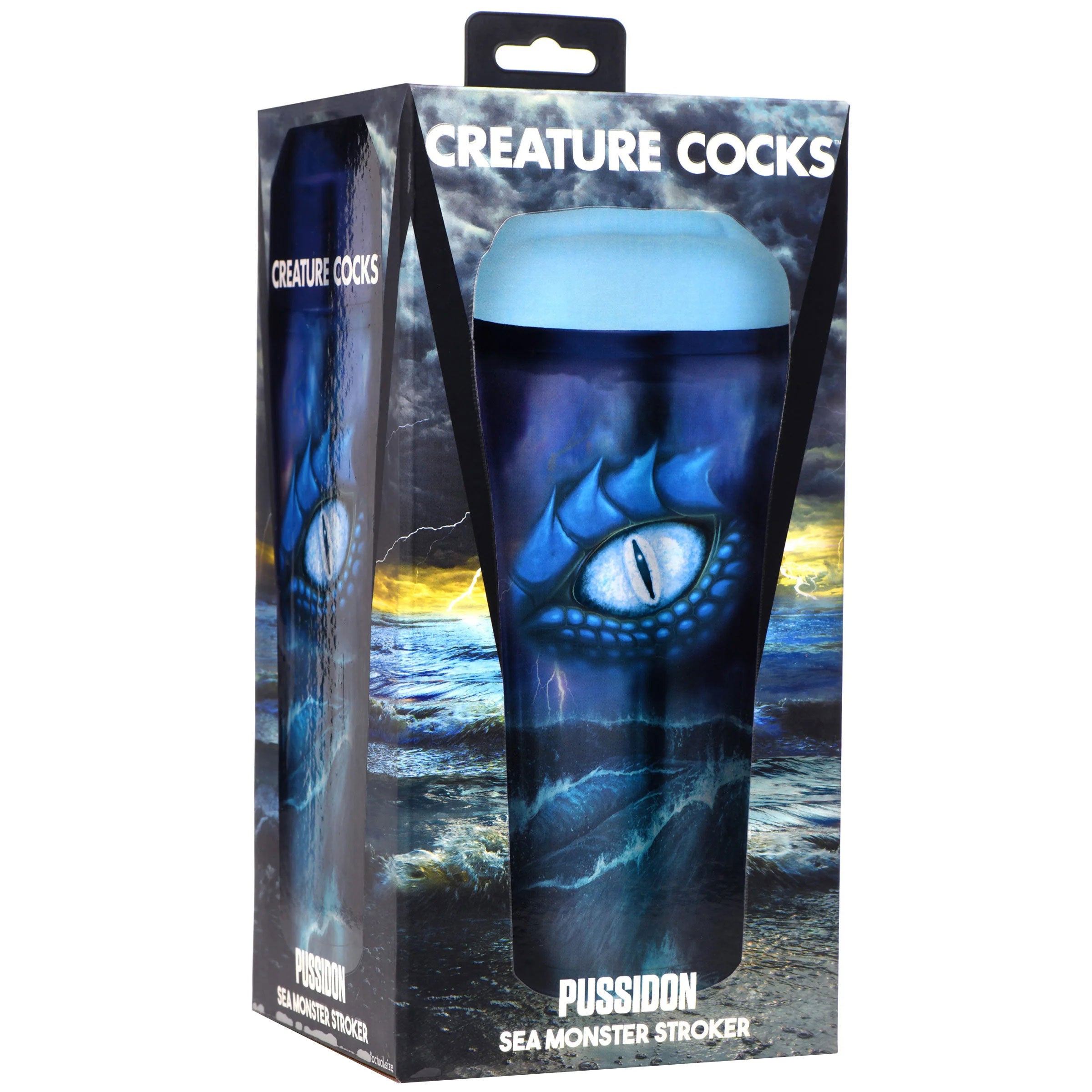 Pussidon Sea Monster Stroker - Blue-Masturbation Aids for Males-XR Brands Creature Cocks-Andy's Adult World