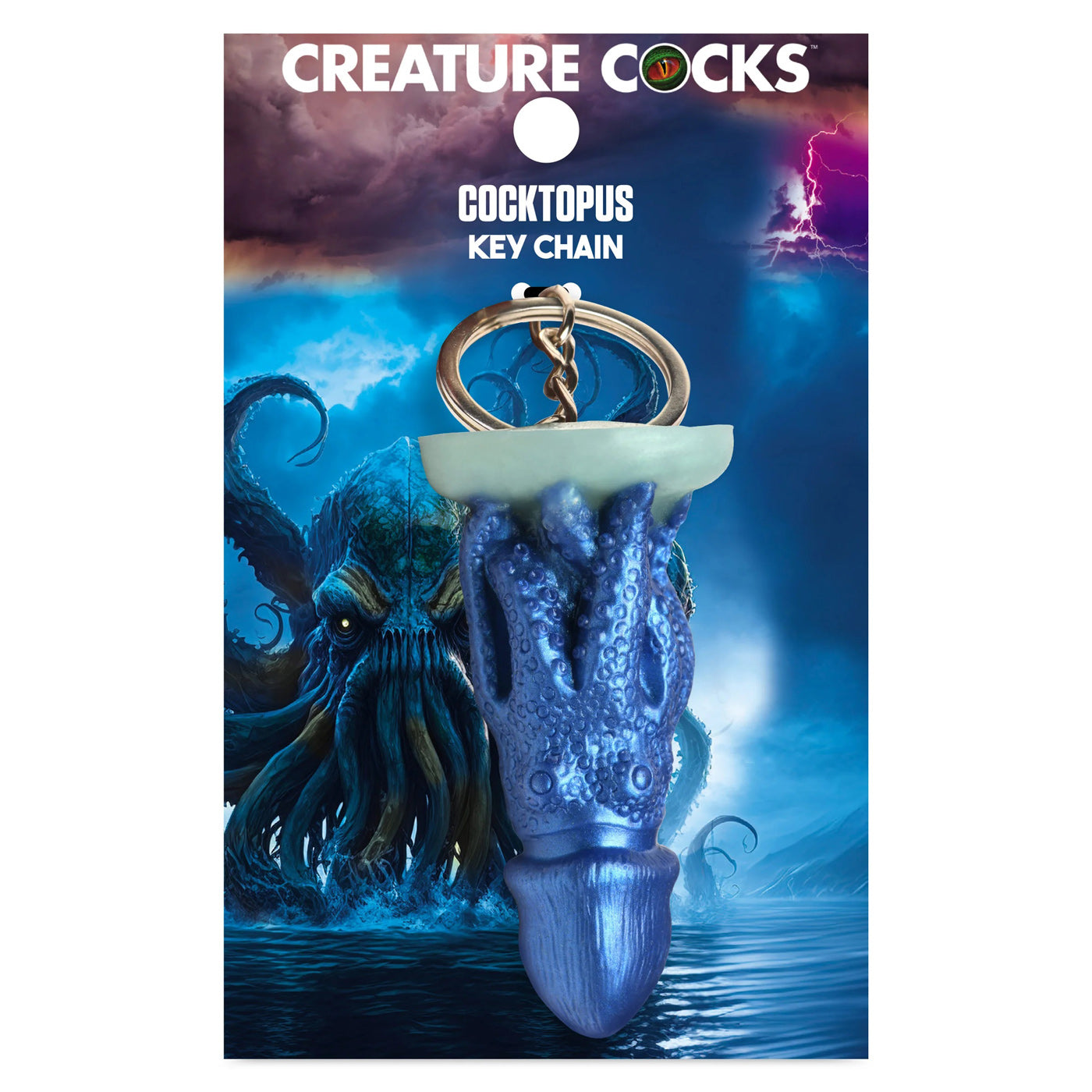 Cocktopus Keychain - Blue-Gag Gifts & Novelties-XR Brands Creature Cocks-Andy's Adult World