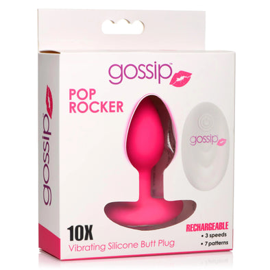 Gossip Pop Rocker 10x Vibrating Silicone Plug - Magenta-Anal Toys & Stimulators-Curve Toys-Andy's Adult World