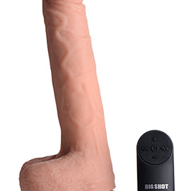 Big Shot 9 Inch Silicone Thrusting Dildo With - Balls and Remote-Dildos & Dongs-Curve Toys-Andy's Adult World