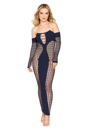 Bodystocking Gown - One Size - Denim-Lingerie & Sexy Apparel-Dreamgirl-Andy's Adult World