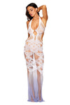 Bodystocking Gown - One Size - White/hydrangea-Lingerie & Sexy Apparel-Dreamgirl-Andy's Adult World