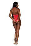 Bow Tie Teddy With Restraint - One Size - Lipstick Red-Lingerie & Sexy Apparel-Dreamgirl-Andy's Adult World