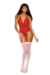 Garter Teddy - One Size - Ruby-Lingerie & Sexy Apparel-Dreamgirl-Andy's Adult World