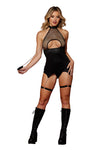 Garter Slip and Leash - One Size - Black-Lingerie & Sexy Apparel-Dreamgirl-Andy's Adult World