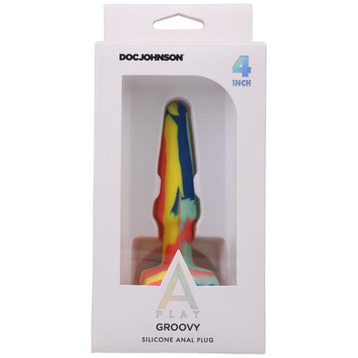 A-Play Groovy Silicone Anal Plug 4 Inch - Sunrise-Anal Toys & Stimulators-Doc Johnson-Andy's Adult World