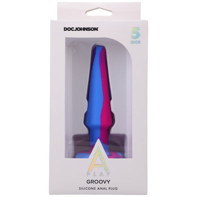 A-Play Groovy Silicone Anal Plug 5 Inch - Berry-Anal Toys & Stimulators-Doc Johnson-Andy's Adult World