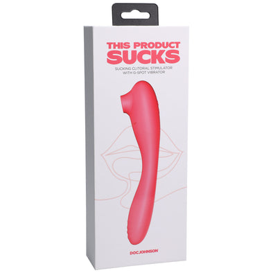 This Product Sucks - Sucking Clitoral Stimulator With Bendable G-Spot Vibrator - Pink-Vibrators-Doc Johnson-Andy's Adult World