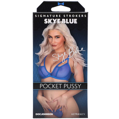 Signature Strokers - Skye Blue - Ultraskyn Pocket Pussy - Vanilla-Masturbation Aids for Males-Doc Johnson-Andy's Adult World