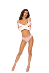 Lace Panty With Open Crotch - Small-medium - Baby Pink-Lingerie & Sexy Apparel-Elegant Moments-Andy's Adult World