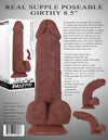 Real Supple Poseable Girthy Dark 8.5 Inch-Dildos & Dongs-Evolved Novelties-Andy's Adult World