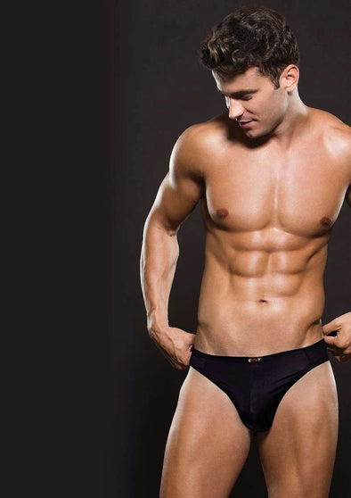 Envy Microfiber Thong - Large/xlarge - Black-Lingerie & Sexy Apparel-Envy Menswear-Andy's Adult World