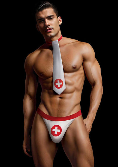 Envy 2 Pc Nurse Kit - Large/xlarge - White/red-Lingerie & Sexy Apparel-Envy Menswear-Andy's Adult World