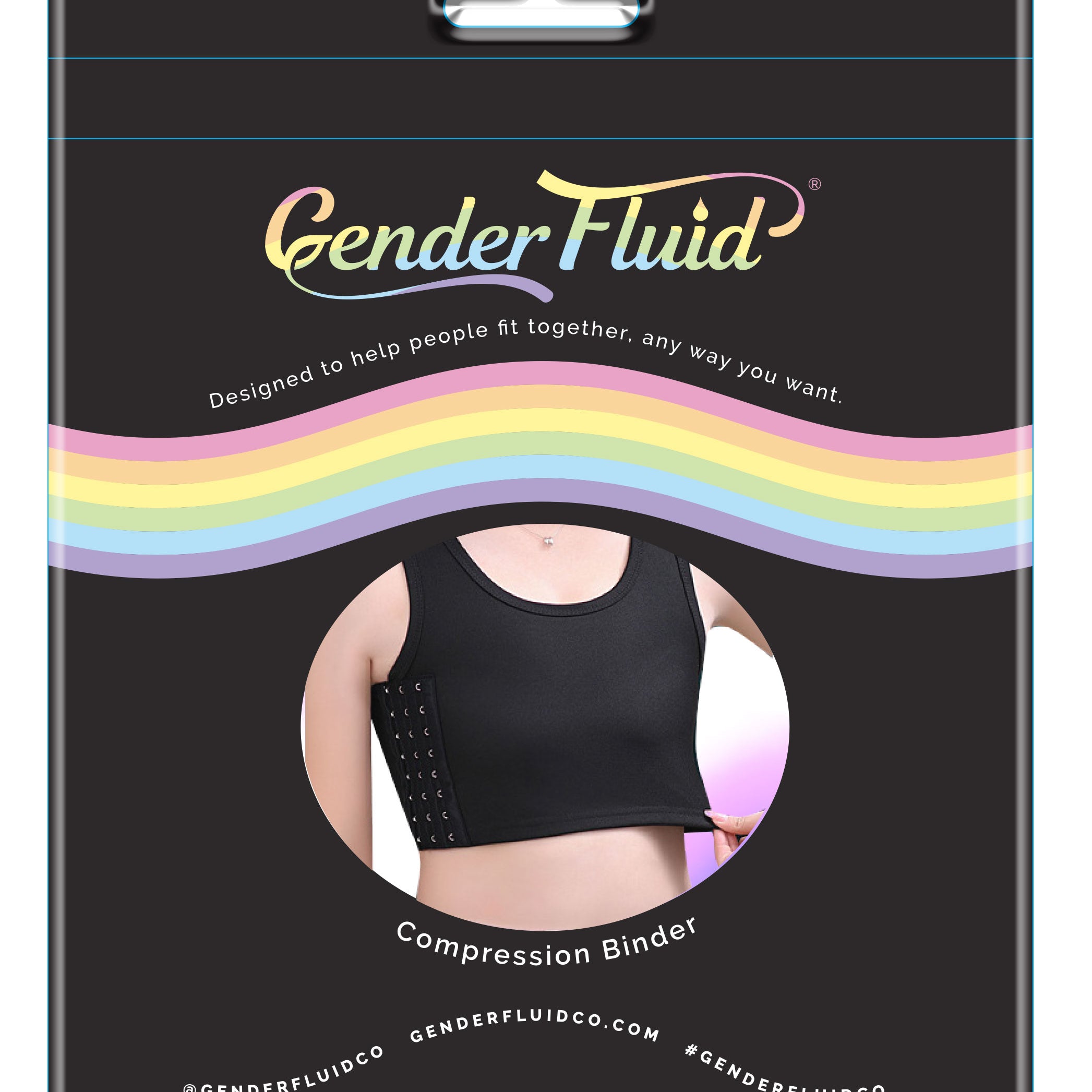 Gender Fluid Chest Compression Binder - Large - Black-Harnesses & Strap-Ons-Gender Fluid-Andy's Adult World