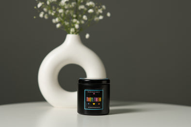 Gender Fluid Candle - They/them 4 Oz - Vanilla Bean-Candles-Gender Fluid-Andy's Adult World