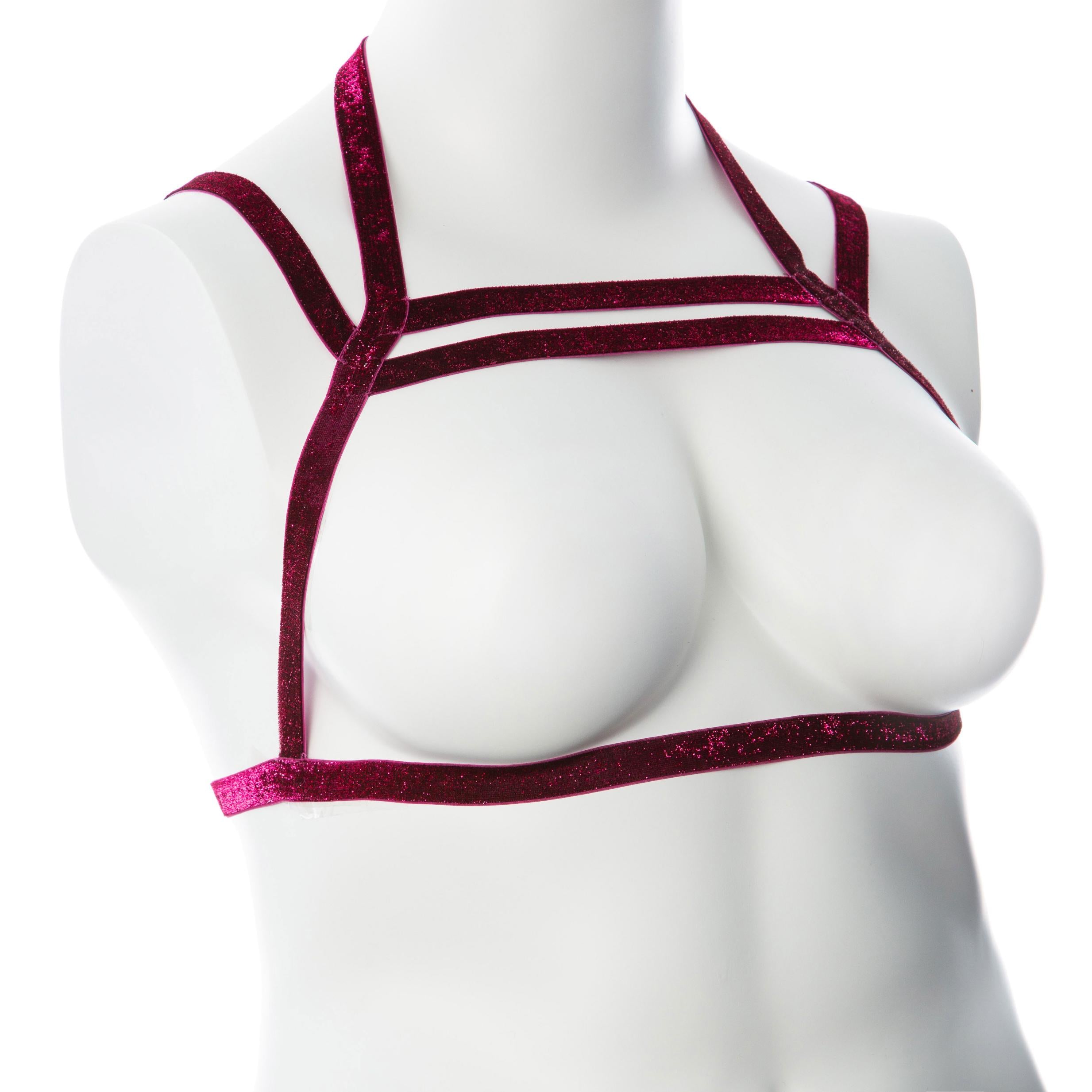 Gender Fluid Sugar Coated Harness - Small-large - Raspberry-Harnesses & Strap-Ons-Gender Fluid-Andy's Adult World